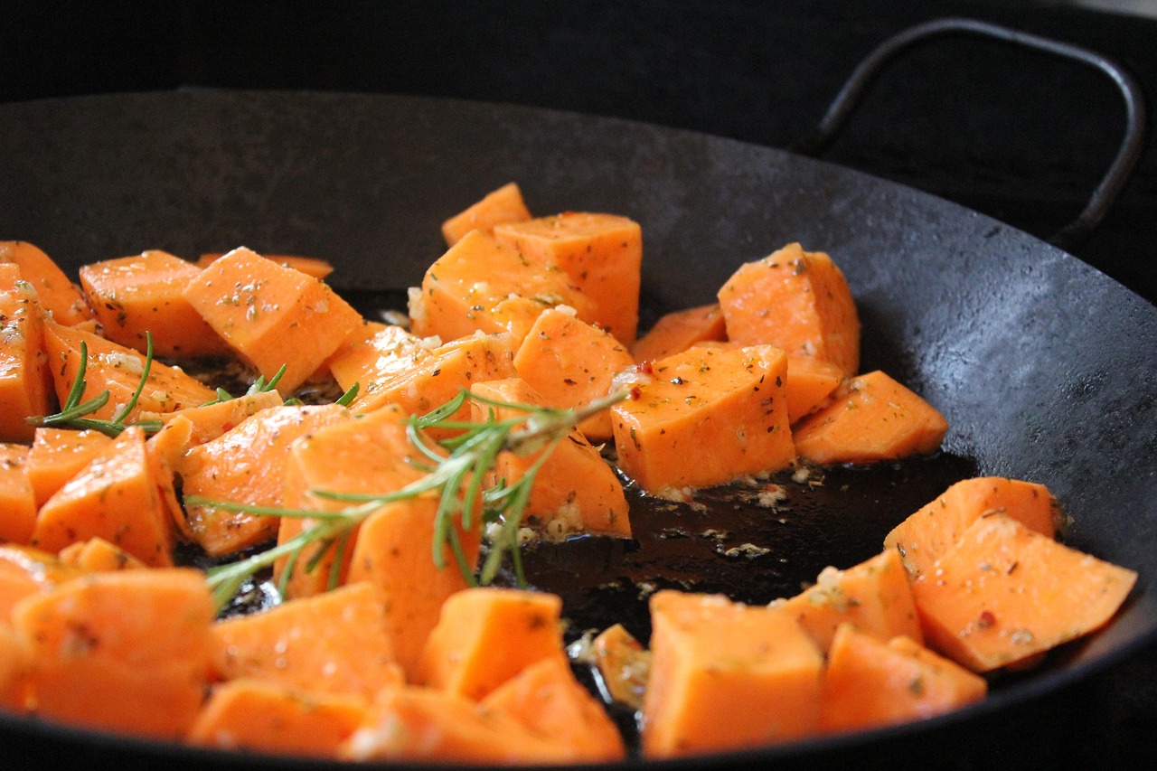Photo by Mondgesicht sweet potatoes, potatoes, cook, meal, food, grill, pan, food, food, food, food, food
